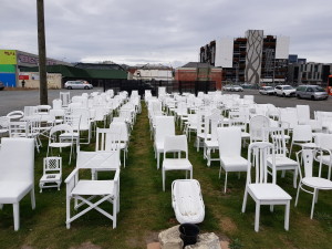 Empty chairs installation - one for every victim of the 2011 earthquake 