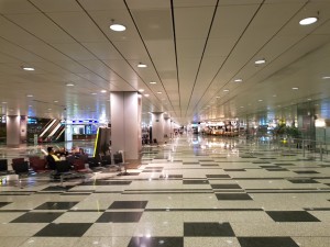 Arrival hall at Singapore airport early in the moring