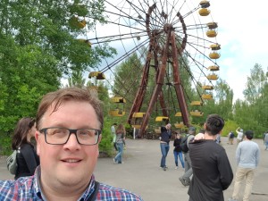 Me in Prypiat at the Ferris wheel