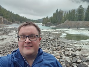Selfie point at Bow falls near Banff