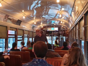 Inside the streetcar